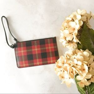 Coach Plaid Wristlet